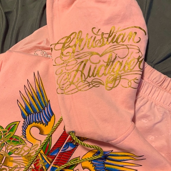 Christian Audigier Sweaters - Christian Audigier Los Angeles Extreme Rare Pink Vest